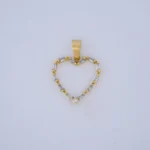 Dije Corazón Calado Piedras Oro 18K - Orofino Ecuador