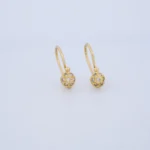 Aretes Cortos Media Bola De Fuego Oro 18K - Orofino Ecuador