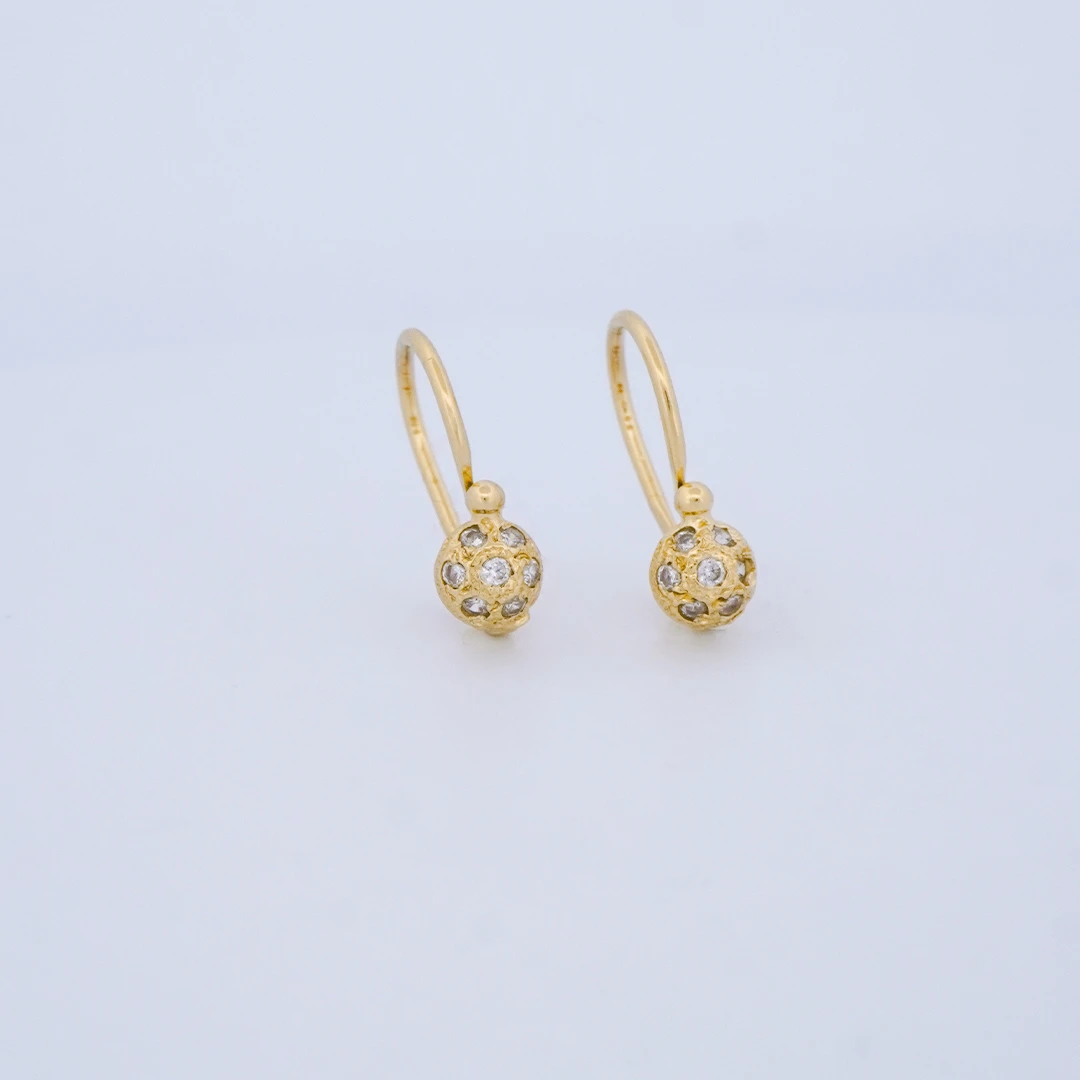 1516429.webp Aretes Cortos Media Bola De Fuego Oro 18K - Orofino Ecuador