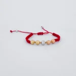 Pulsera Tejido Con 11 Balines Tres Oros 18K - Orofino Ecuador