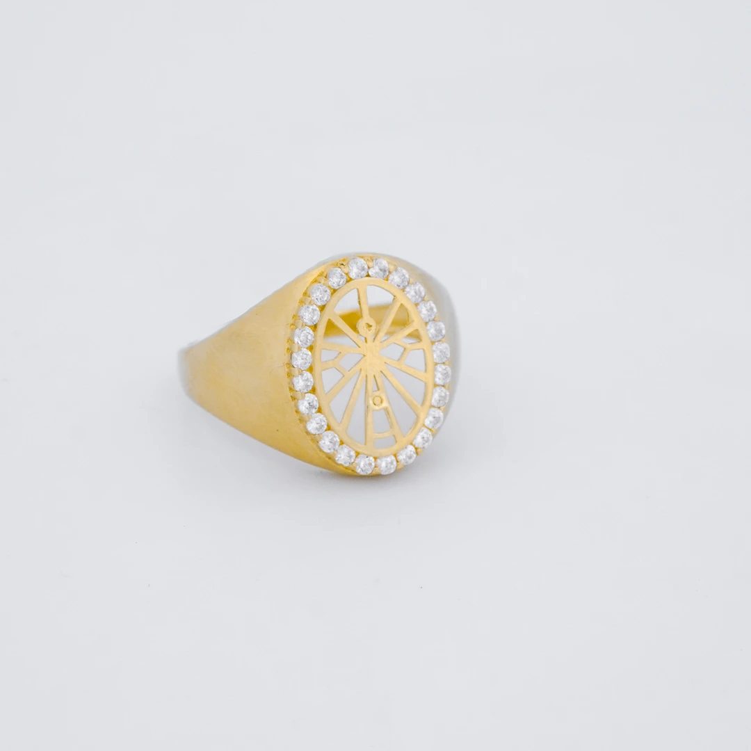 1541611.webp Anillo Para Hombre Cruz Calado Piedras Oro 18K - Orofino Ecuador