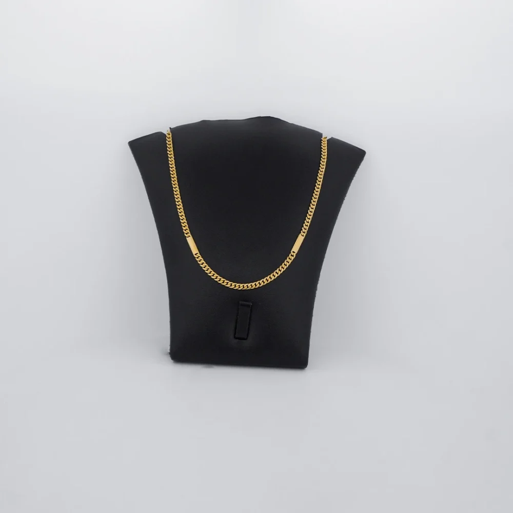 Cadena Tejido Cubana Con Barras Oro 18K - Orofino Ecuador