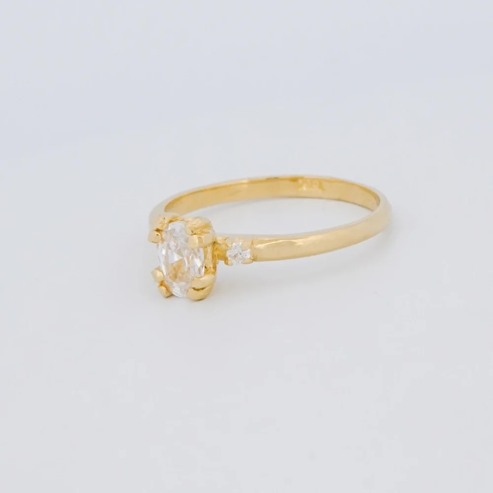 Anillo Solitario Piedra Oro 18K - Orofino Ecuador