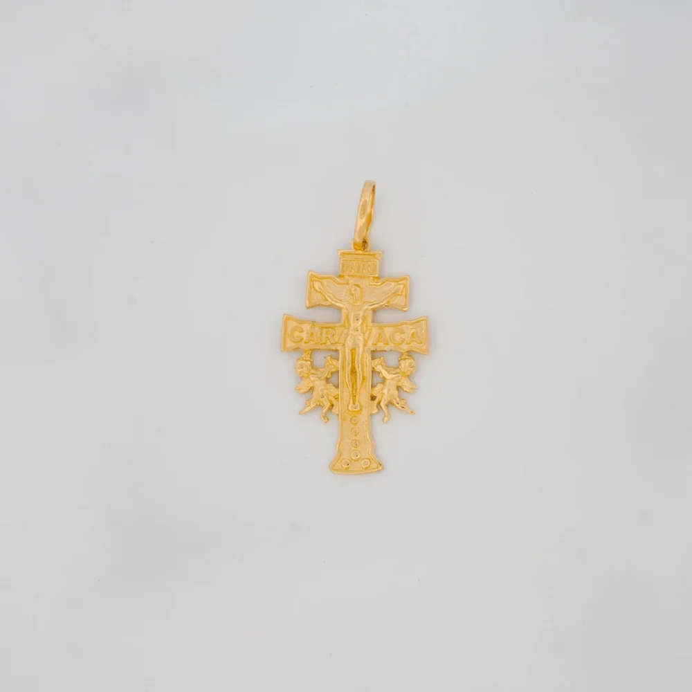 Dije Cruz Caravaca Oro 18K - Orofino Ecuador