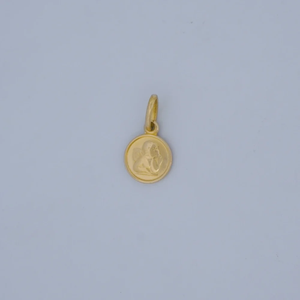 Dije Medalla Ángel Oro 18K - Orofino Ecuador