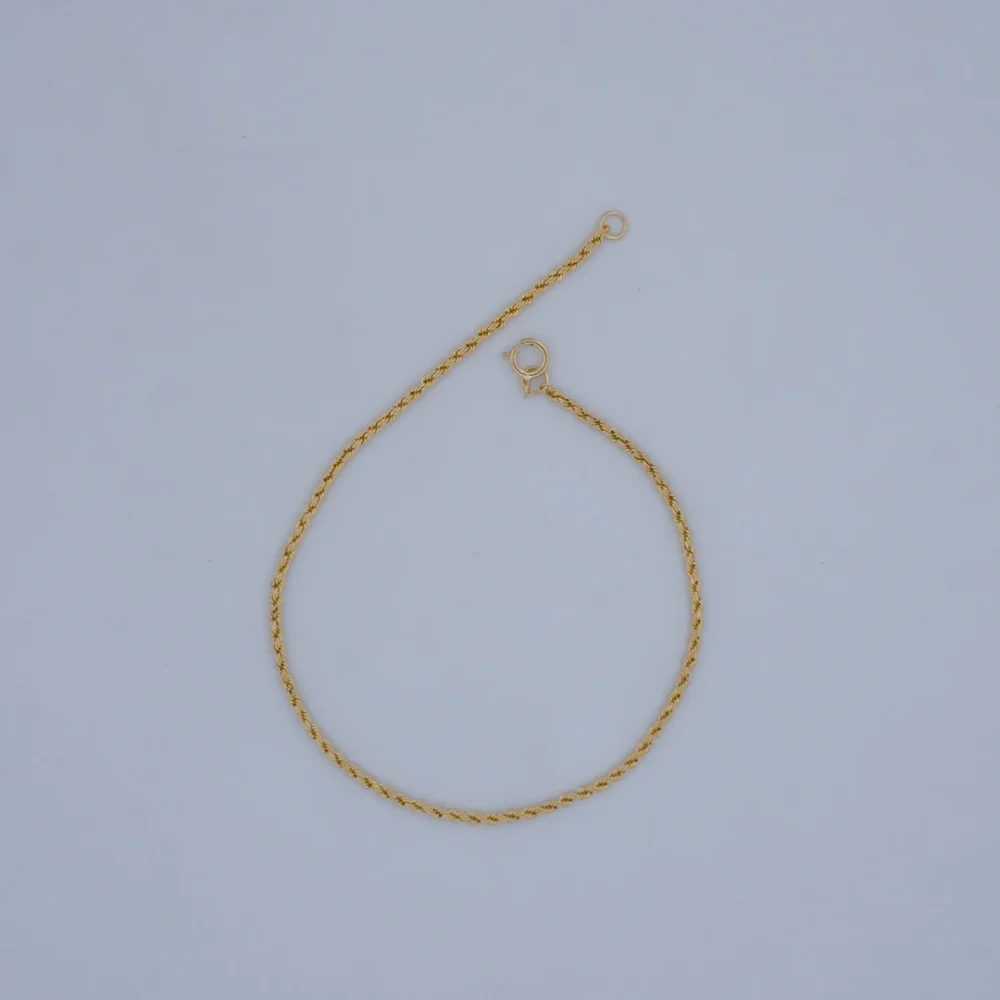 Pulsera Tejido Cordón Oro 18K - Orofino Ecuador