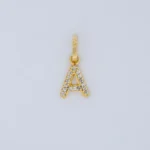 Dije Letra A Piedras Oro 18K - Orofino Ecuador