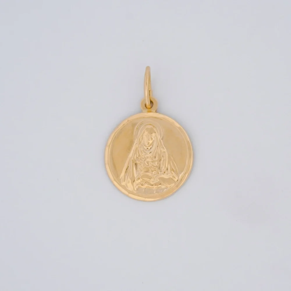 Dije Medalla Virgen Del Carmen Oro 18K - Orofino Ecuador