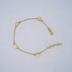 Pulsera Tejido Rolón Con Corazones Oro 18K - Orofino Ecuador