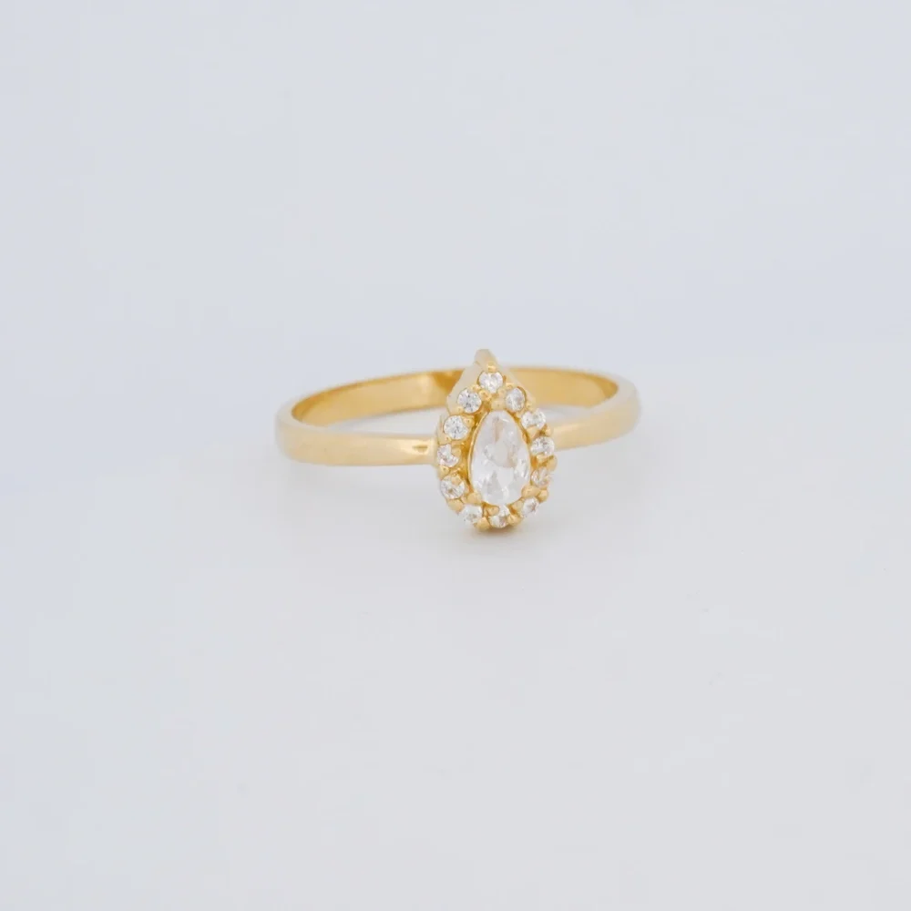 Anillo Solitario Piedra Corazón Oro 18K - Orofino Ecuador