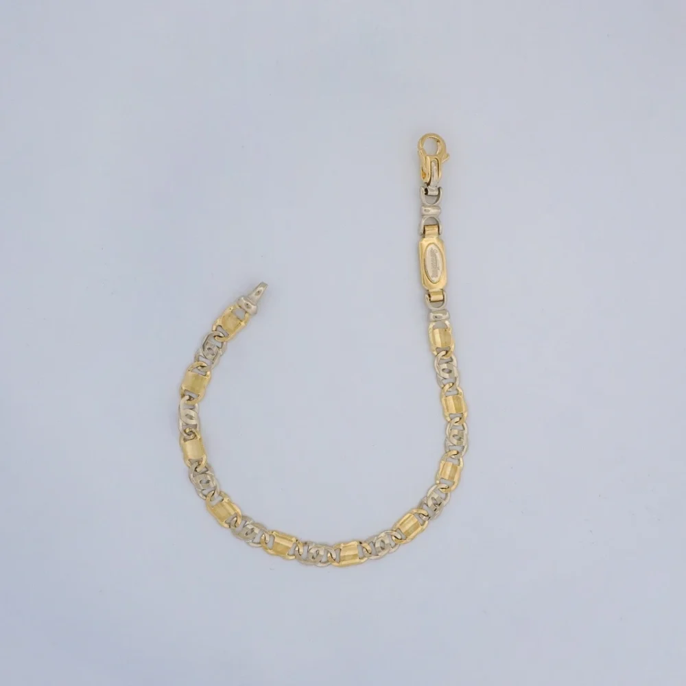 Pulsera Tejido Gardenia Dos Oros 18K - Orofino Ecuador