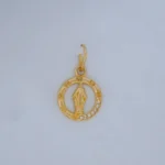 Dije Medalla Virgen Calada Con Piedras Oro 18K - Orofino Ecuador