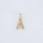 Dije Letra A Con Piedras Oro 18K – Modelo 2 - Orofino Ecuador