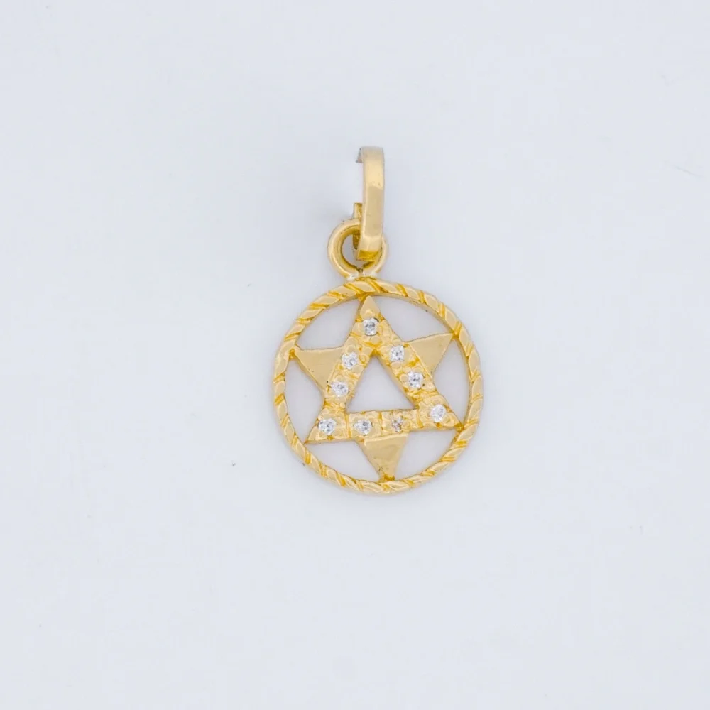 Dije estrella calada con piedras en oro 18K para dama - Orofino Ecuador