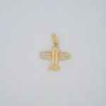 Dije Avión con Zircones Oro 18K