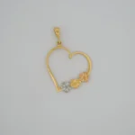 Dije Corazón con Flores 3 Oros 18K