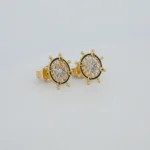 Aretes Topos Vector de Brújula Oro 18K