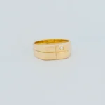 Anillo Placa con Zircón Oro 18K