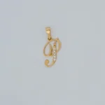 Dije Letra P con Zircones Oro 18K