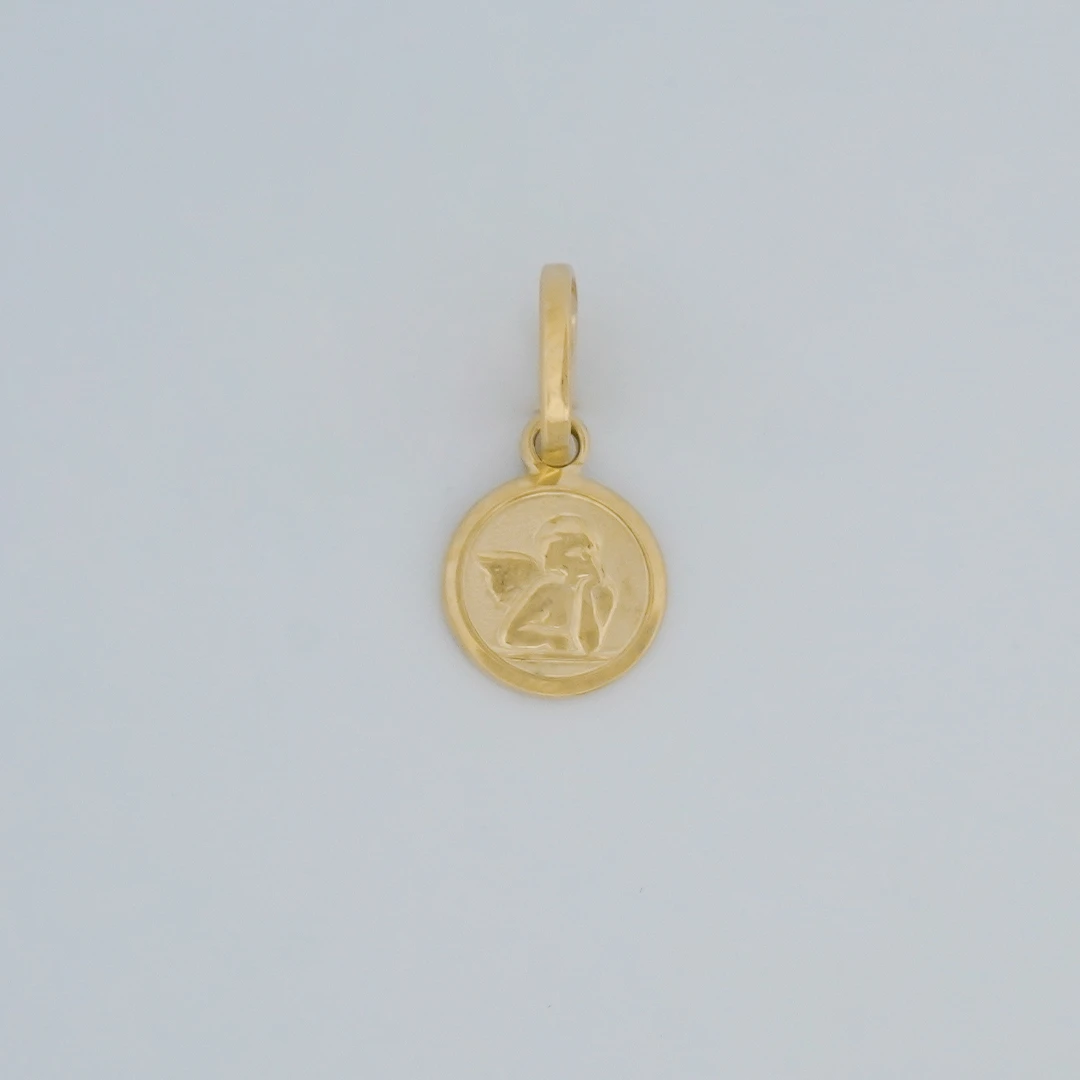 1582332.webp Dije Redondo Ángel Oro 18K - Image 1