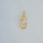 Dije Letra G con Zircones Oro 18K