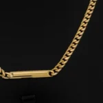 Cadena Cubana con Placas Oro 18K - Image 2