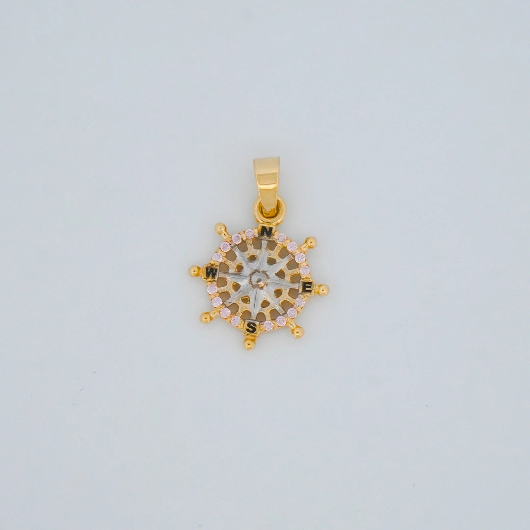1642201.webp Dije Vector de Brújula con Zircones Oro 18K - Image 1