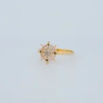 Anillo con Vector de Brújula y Zircones Oro 18K