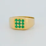 Anillo con Zircones Verdes Oro 18K - Image 2