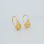 Aretes Zarcillos Cara Feliz Oro 18K