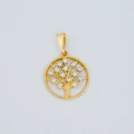 Dije Redondo Árbol de la Vida con Zircones Oro 18K