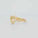 Anillo con Corazones y Zircones Oro 18K