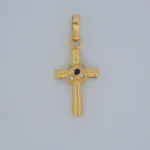 Dije Cruz con Zircones Oro 18K
